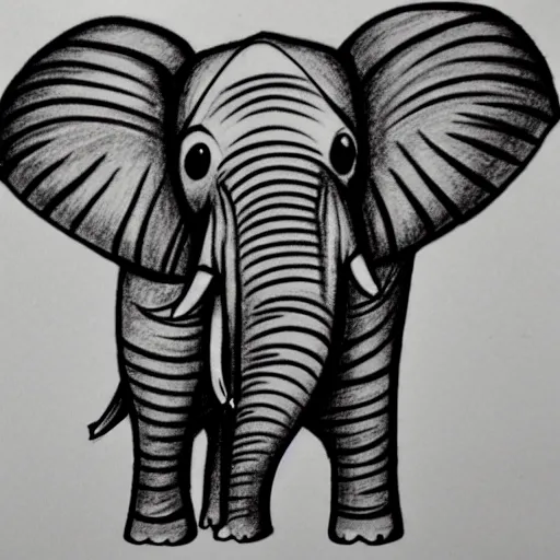 Image similar to drawing of an elephant cute for Coloring Books For Kids Cool