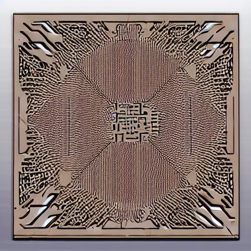 Image similar to a square vector art panel for cnc plasma, laser, geometric circuit pattern