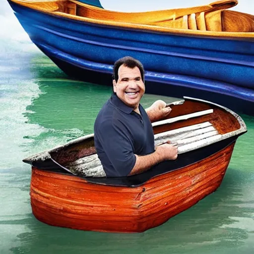 Prompt: “Phil Swift in a sinking canoe, 4K”