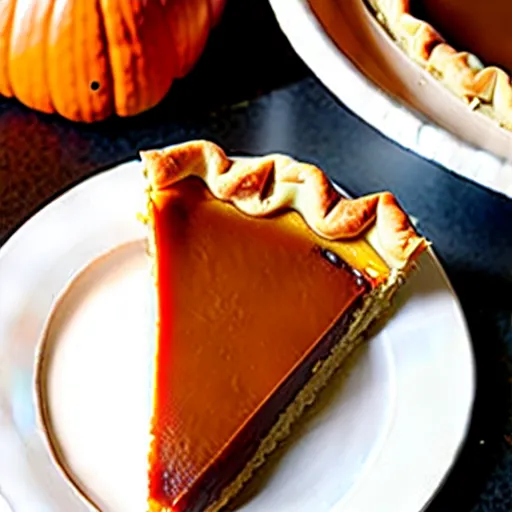 Image similar to pumpkin pie slice on a plate