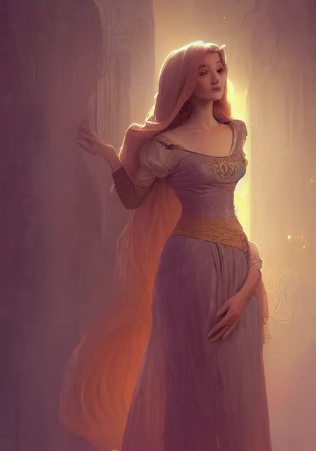 Image similar to rapunzel mummy, intricate, elegant, highly detailed, digital painting, artstation, concept art, smooth, sharp focus, illustration, art by artgerm and greg rutkowski and alphonse mucha and william - adolphe bouguereau