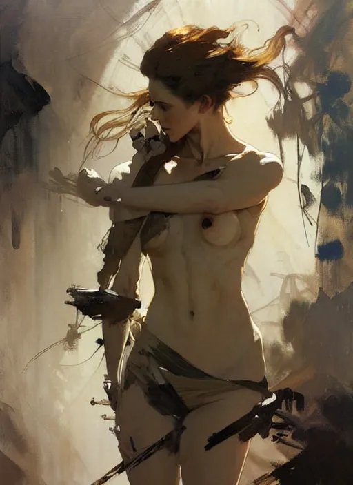 Image similar to beautiful neutral earth toned palette knife painting artwork by yoji shinkawa jeremy mann, 🤸♀, charlie bowater and magali villeneuve and alphonse mucha, gaston bussiere, craig mullins, j. c. leyendecker, by artgerm