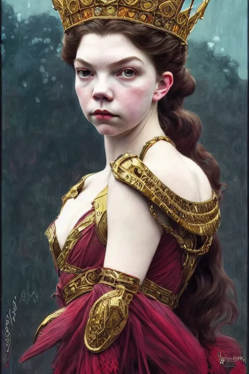 Prompt: queen's gambit!!, beth harmon!! anya taylor - joy!! perfect face!!, fantasy, intricate, elegant, highly detailed, photorealistic, artstation, concept art, smooth, sharp focus, art by john collier and albert aublet and krenz cushart and artem demura and alphonse mucha