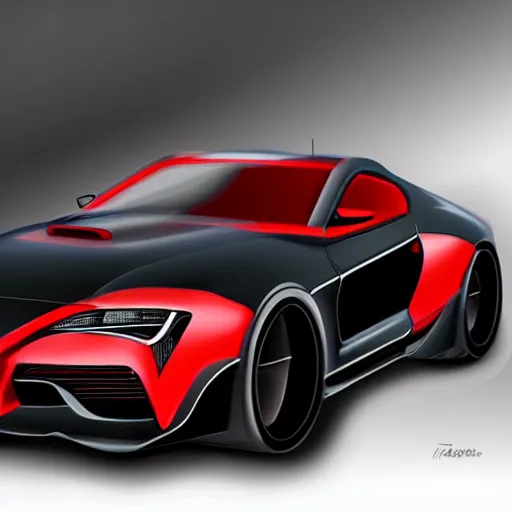 Image similar to concept for an american muscle car inspired by a toyota supra