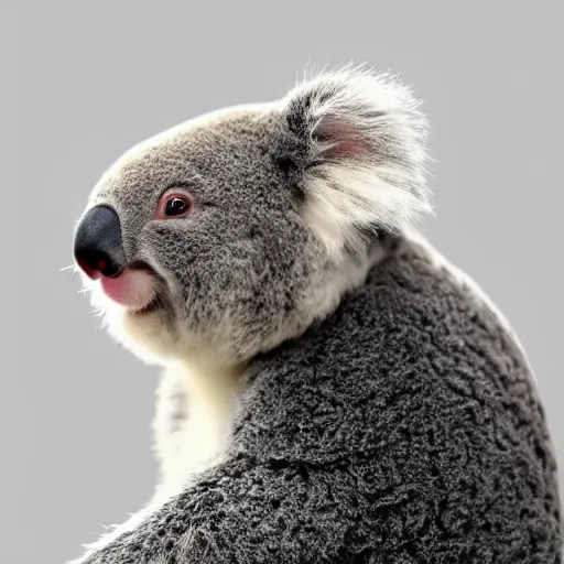 Image similar to award winning nature photograph of a koala with a bird's beak. extreme detail, hyperrealistic photo, smooth, trending on artstation