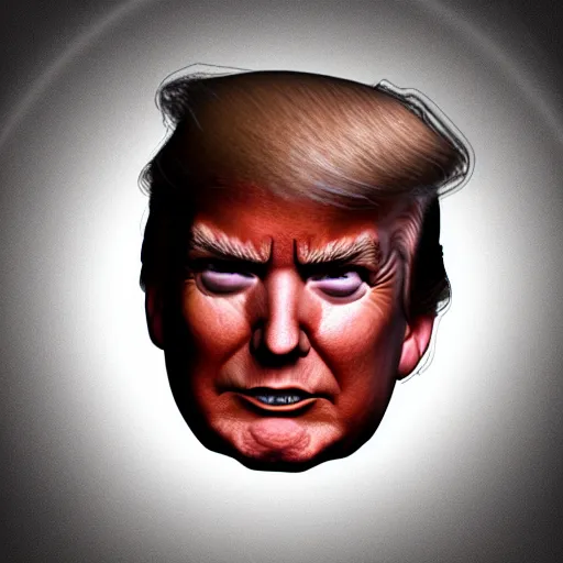 Image similar to photorealistic 50mm of evil Donald Trump