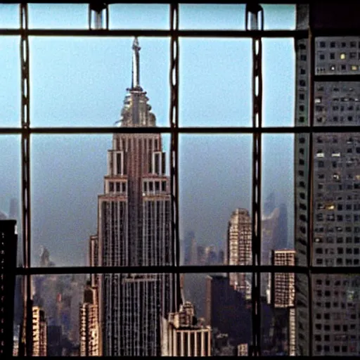 Image similar to jungle forest on the top of the empire state building, in american psycho ( 1 9 9 9 )