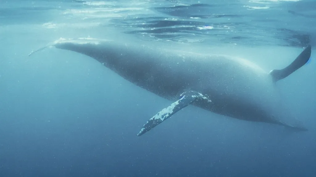 Image similar to a huge whale under the sea