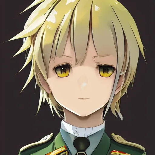 Prompt: beautiful little blonde boy in thigh nazi male uniform. made in abyss art style, inspired by kris from deltarrune, cute detailed artwork, anatomically correct, soft details, ilya kuvshinov, reflection, perfect composition, portrait, illumination, digital art, detailed anime soft face, symmetrical face, western comic, illustration, realistic, nazism