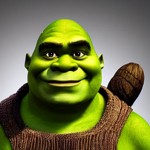 Prompt: shrek if he were a millennial, headshot photography