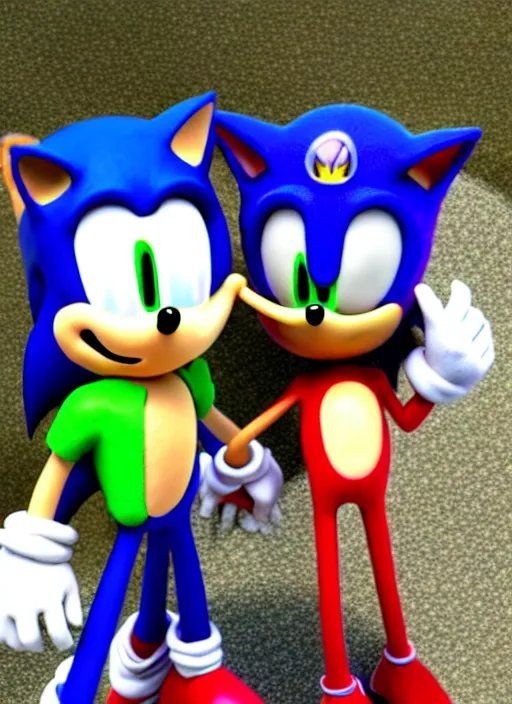 Prompt: sonic the hedgehog and timmy turner hanging out