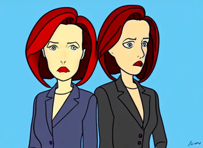 Image similar to an animation cel of dana scully, in the style of netflix animation