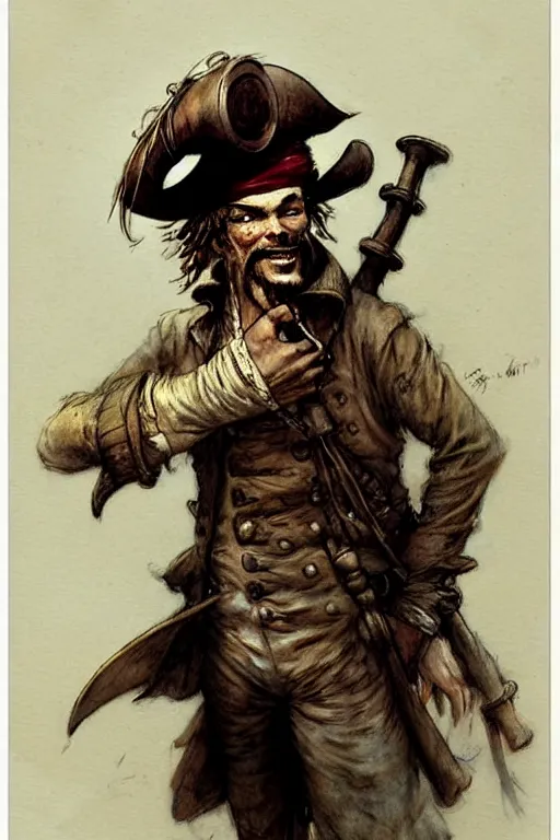 Prompt: (((((1950s pirate long john silver . muted colors.))))) by Jean-Baptiste Monge !!!!!!!!!!!!!!!!!!!!!!!!!!!