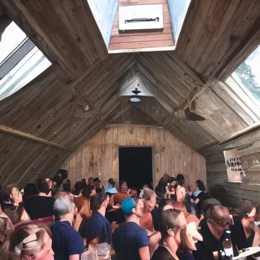 Image similar to A smoke house filled with people enjoying themselves