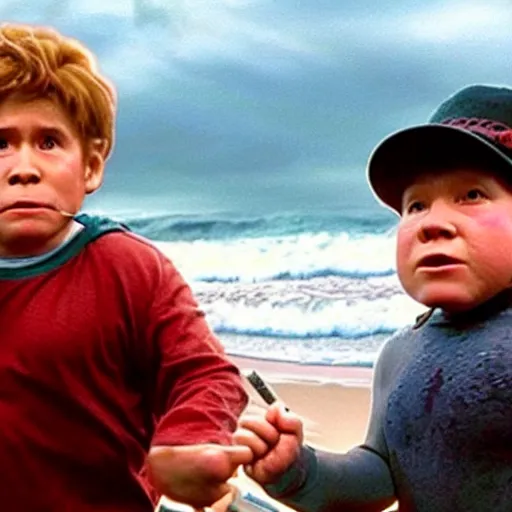 Prompt: still frame from the movie goonies 2, ultra realistic, photorealistic, cinematic