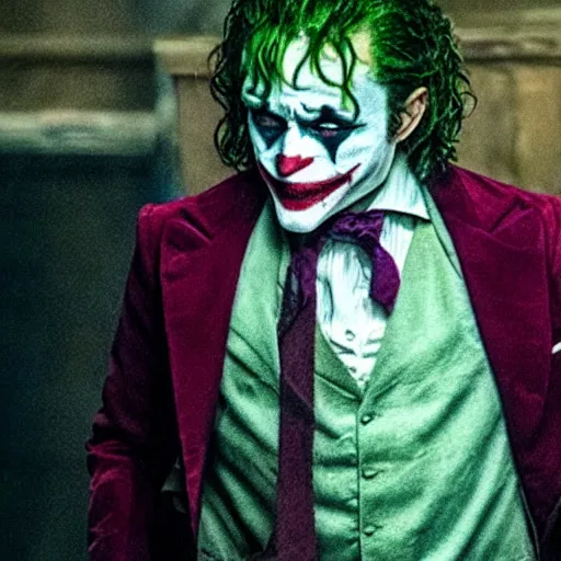 Prompt: film still of Daniel Radcliffe as joker in the new Joker movie