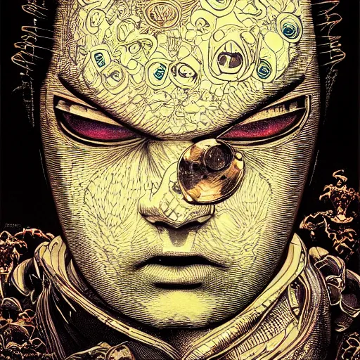 Prompt: portrait closeup of crazy marshmello singer, symmetrical, by yoichi hatakenaka, masamune shirow, josan gonzales and dan mumford, ayami kojima, takato yamamoto, barclay shaw, karol bak, yukito kishiro