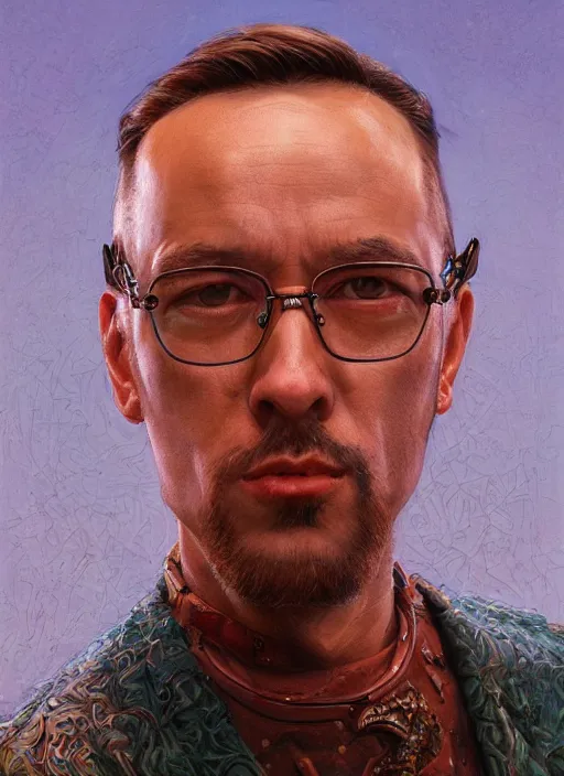 Prompt: portrait of Gonzo in Society (1989), intricate, highly detailed, centered, digital painting, artstation, concept art, textured, smooth, sharp focus, illustration, artgerm, donato giancola, Joseph Christian Leyendecker, WLOP, Artgerm