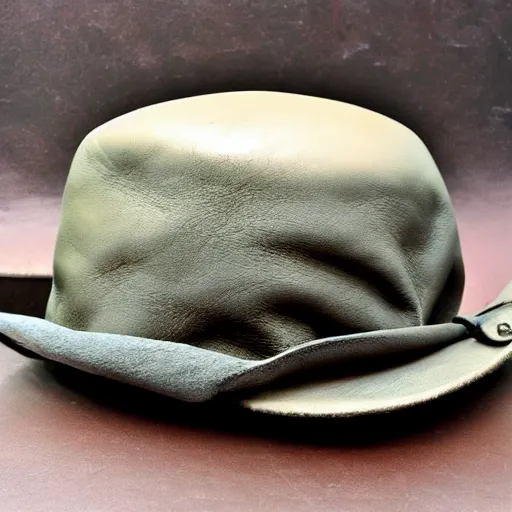 Image similar to leather patch hat, photo, realistic, light colors