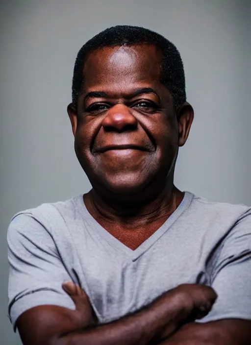 Image similar to DSLR photo portrait still of 55 year old age 55 Gary Coleman at age 54!!!, 85mm f1.8