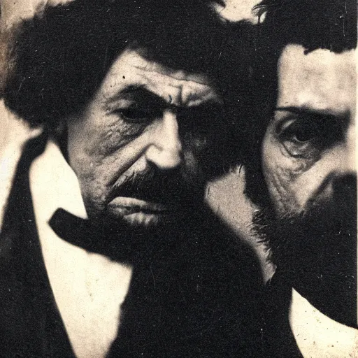 Image similar to close up photo portrait of a 19th century brutal angry gangster by Diane Arbus and Louis Daguerre