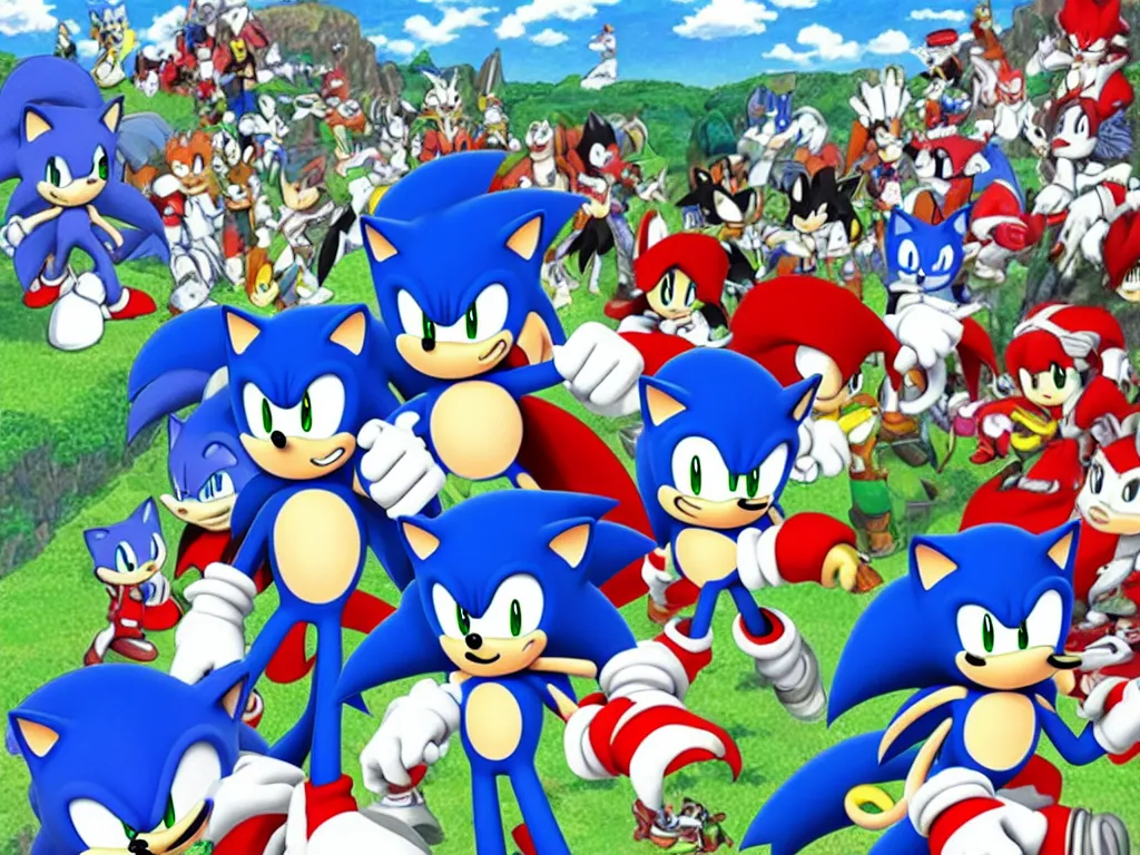 Image similar to Sonic the Hedgehog in the style of Studio Ghibli
