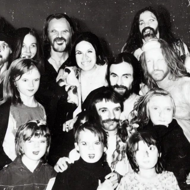 Image similar to the manson family christmas photo