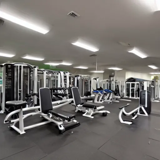 Image similar to a gym with only refrigerators