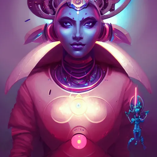 Image similar to portrait of a nubile cybernetic shiva, art by pete mohrbacher and guweiz and ilya kuvshinov, digital art, highly detailed, intricate, sci - fi, sharp focus, trending on artstation hq, deviantart, unreal engine 5, 4 k uhd image