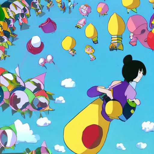 Prompt: award winning katamari damacy movie in the style of spirited away