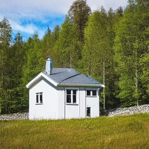 Prompt: a house on the norwegian country side, photo realistic, canon 3 5 mm