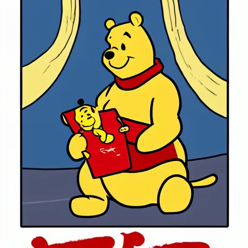 Image similar to xi jinping as winnie the pooh in the style of badiucao