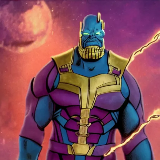 Image similar to Cary Coleman as Thanos. Cinamatic,4k