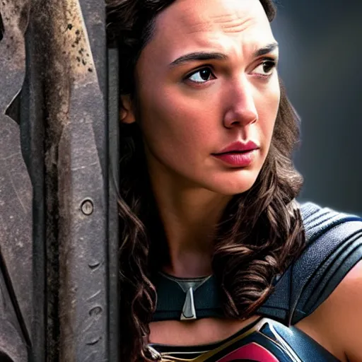 Prompt: an potrait of gal gadot play Man of Steel replacing Henry Cavill, photorealistic, high detail, photo studio, testing custom, 4k