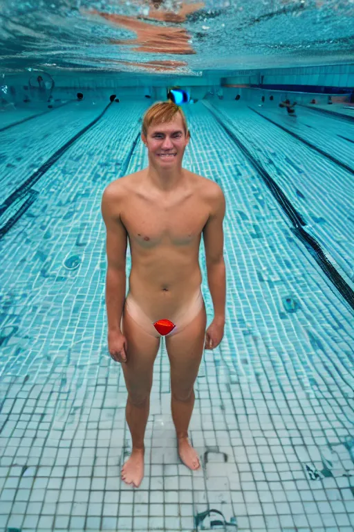 Prompt: full body portrait of a professional swimmer, award - winning photograph