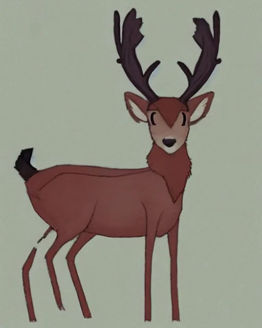 Prompt: concept art of a furry deer character at a college lecture by Makoto Shinkai