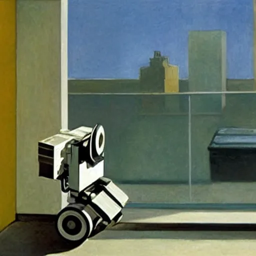 Image similar to WALL-E by Edward Hopper