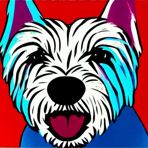 Image similar to pop art of a westie