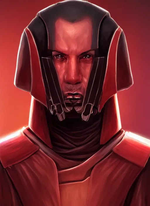 Image similar to portrait of darth revan from star wars the old republic, elegant, highly detailed, digital painting, artstation, illustration