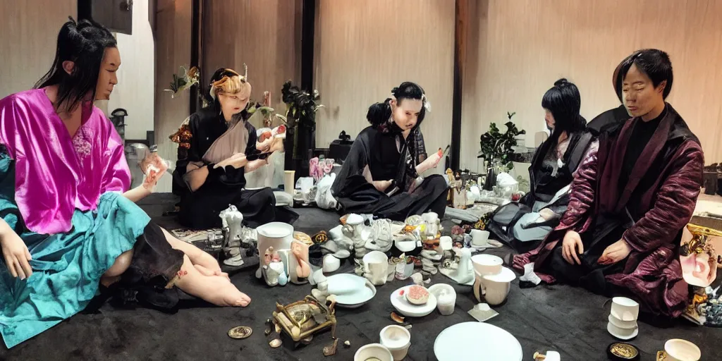 Image similar to cyberpunk tea ceremony