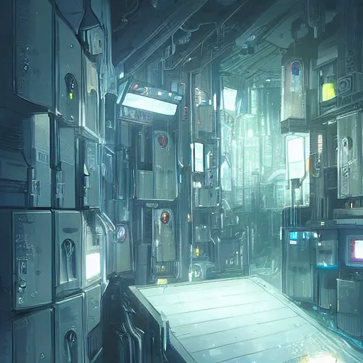 Image similar to a top secret vault with many locks, detailed digital illustration by greg rutkowski, cyberpunk, android netrunner