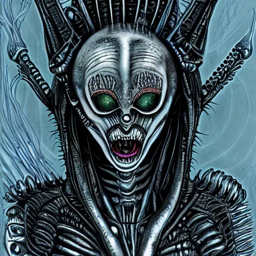 Prompt: alien queen in the style of giger