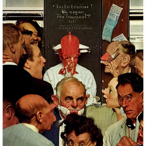 Prompt: the absurdity of yesterday by norman rockwell