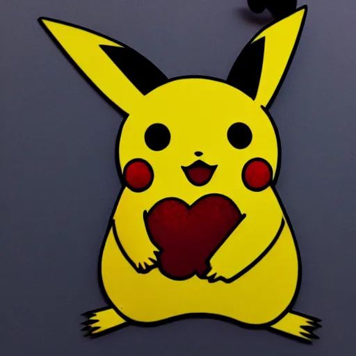 Image similar to a cherry-wood pikachu