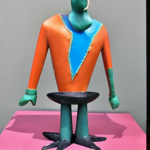 Prompt: 1 9 6 0 s weirdo cartoon sculpture toy on display