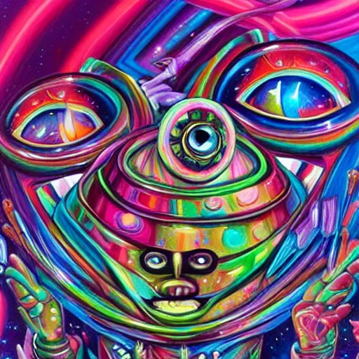 Image similar to a hyper realistic painting of an alien disco, by jeremiah ketner, highly detailed, vivid color,