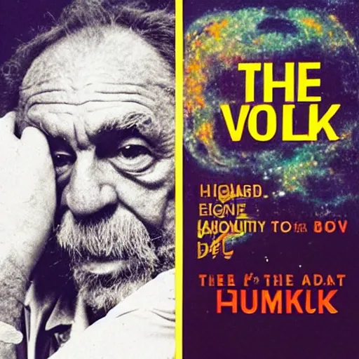 Prompt: thisirt with title avoid the void by bukowski Astronaut edge of infinity