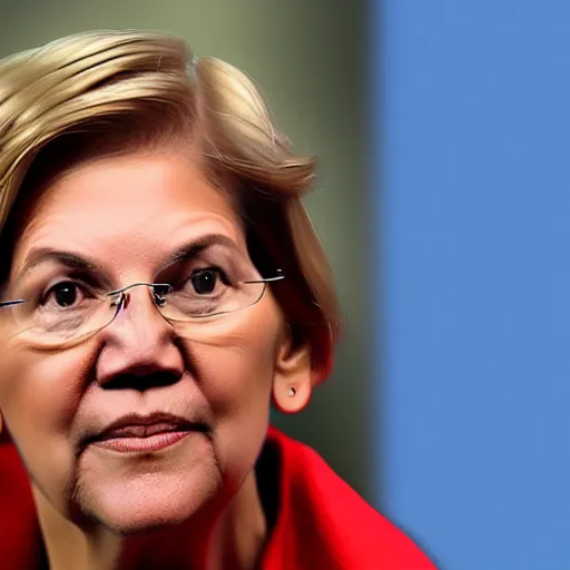 Prompt: 4 k detailed photo of elizabeth warren as a man to become president
