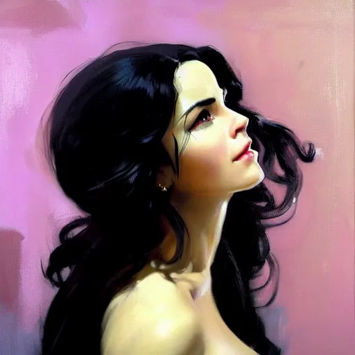 Prompt: Greg Manchess portrait painting of Yennefer of Vengerbergas Overwatch character, medium shot, asymmetrical, profile picture, Organic Painting, sunny day, Matte Painting, bold shapes, hard edges, street art, trending on artstation, by Huang Guangjian and Gil Elvgren and Sachin Teng