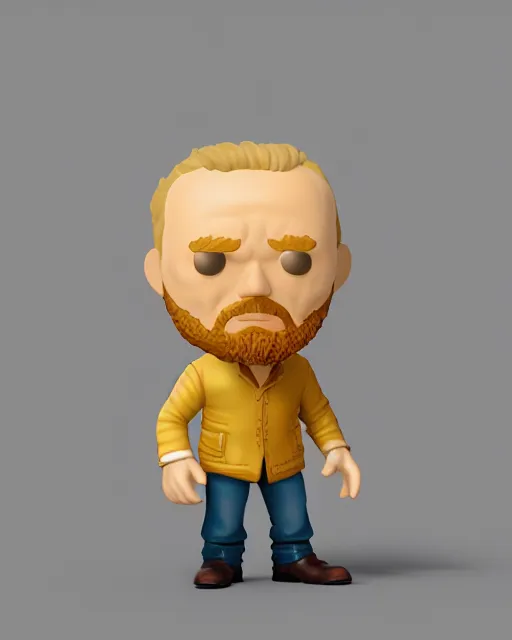 Image similar to full body 3d render of vincent van Gogh as a funko pop, studio lighting, white background, blender, trending on artstation, 8k, highly detailed